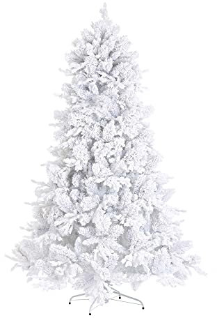 Albero di Natale Innevato Neve Bianco Artificiale Realistico Folto H 210 cm Alberg