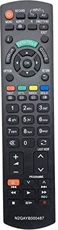 AULCMEET N2QAYB000487 - Telecomando di ricambio compatibile con Panasonic OLED HDTV TX-L37U2E TX-L37U3B TX-L37U3E TX-L42E3B TX-L42E3E TX-L42S20E TX-L32U3B TX-L32U3E TX-L32UX3E TX-L32X20B TX-L32C20LA