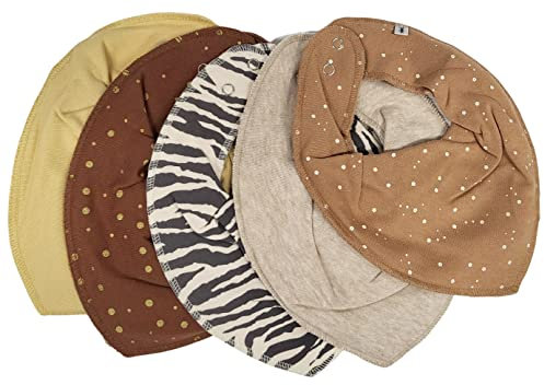 Pippi Babywear Halstücher - Baby Dreieckstücher/Lätzchen 5er Pack (*Dots + Zebra)