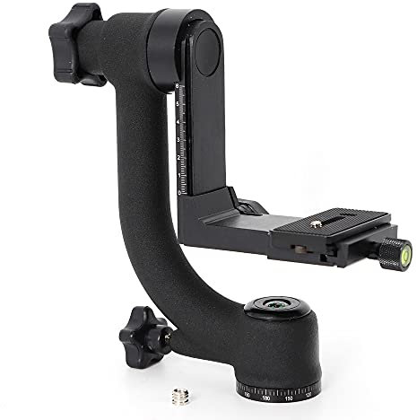 RibasuBB 360Grad-Panorama-Gimbal-Stativkopf aus Aluminiumlegierung 1/4, 360° Stativ Panorama Gimbal Pan Full Sight Mount Für Teleobjektiv DSLR Kamera