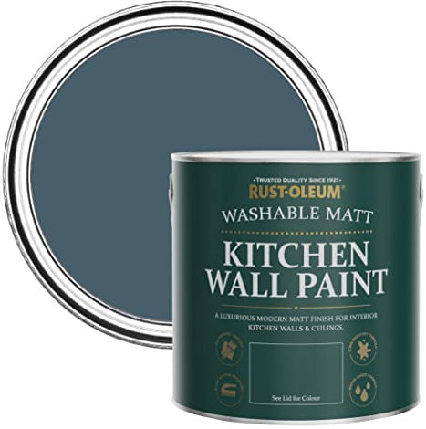 Rust-Oleum Blue Washable Kitchen Wall Paint in Matt Finish - Blueprint 2.5L