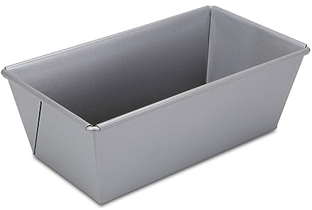 Städter we love baking silberne Brot-Back-Kastenform 20x10,5 cm - Höhe 7cm - aus Metall mit Antihaftbeschichtung - Füllmenge 1200 ml, Silber