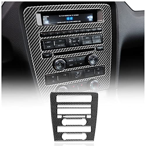 KUNGKIC Kohlefaser Auto Zentrale Steuerung AC-CD-Panel Rahmen Aufkleber Dekorative Innenbereich Compatible with Ford Mustang GT 2010-2014 Zubehör Typ A