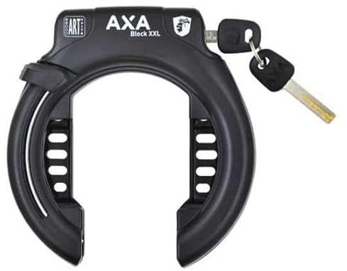 Axa Unisex – Erwachsene Block XXL Rahmen-und Akkuschloss-Set, schwarz, Einheitsgröße