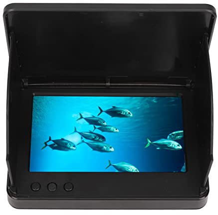 Underwater Fishing Camera, 5 Inch 800X480 HD Fish Finder Camera, Visual Fish Finder with Sun Visor, Waterproof Portable Handheld Fish Finder for Ice Lake Sea Boat Fishing