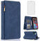 Asuwish Compatible with iPhone 12 Pro Max 6.7 Wallet Case Tempered Glass Screen Protector and Zipper Leather Flip Cover Card Holder Stand for iPhone12promax 5G i 12s Plus iPhone12 12pro Promax Blue