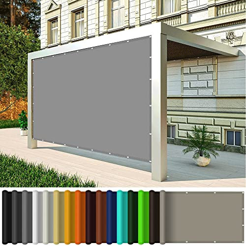 Voile D'ombrage Rectangulaire Imperméable 2 x 4 m Voile Solaire Étanche pour Piscine Bâche Solaire Étanche Rectangulaire pour Patio Jardin Terrasse Extérieur, Gris Clair