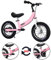 Qiani Laufrad und Kinderfahrräder 2 in 1, für 2 bis 7 Jahre Kinder, mit Bremse, abnehmbaren Pedalen und Hilfsrädern, 12 14 16 Zoll, Rot, Blau, Rosa (12 Zoll, Rosa)