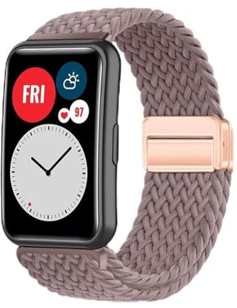 ZUREGO Nylon Armband für Huawei Watch Fit 1 Magnetische Armband, Nylon Dehnbar Geflochtenes Band mit Magnetische Schließe Entworfen Kompatibel mit Huawei Watch Fit 1 (23)