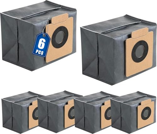 6 Pcs Dust Bags Replacement for Eufy Clean X8 Pro/ X10 Pro Omni Robot Vacuum Self-Empty Station Accessories Part