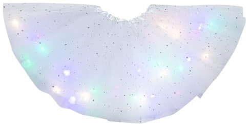 YEBIRAL Damen Tüllrock 3 Lagig Tutu Rock mit LED Lichter Kleid Tütü für Party Ballett Tanzen Kleid Erwachsene Teenager Minirock Ballettrock Tanzkleid Karneval Kostüm 40CM/60CM