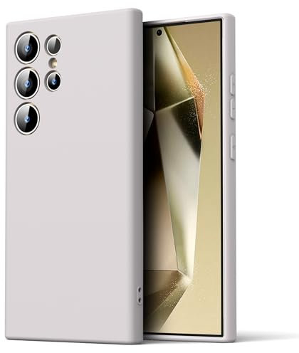 Byvuwiay Cover per Samsung Galaxy S24 Ultra, Morbida Silicone Liquida TPU Protettivo Ultra Slim Custodia Antiurto, Custodia Compatibile con Samsung Galaxy S24 Ultra - Grigio Scuro