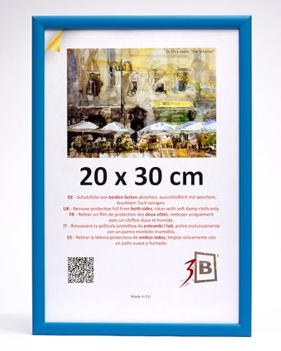 3-B Cadre de l'image MAUI - Bleu Clair - 20x30 cm - cadre photo en bois avec verre acrylique