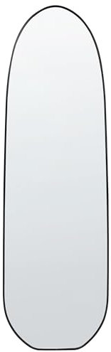 Beliani Wandspiegel mit schmalem Rahmen Metall schwarz oval 46 x 160 cm modern Darnets