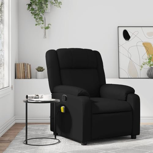 Homgoday Elektrischer Massage-Sessel mit Liegefunktion - Kunstleder Schwarz - 77x95x99 cm - Wohnzimmer