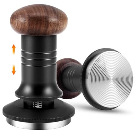 Kaffee Tamper mit Base Ripple 53mm,Barista Stempel,Espresso Tamper,Tamper aus Edelstahl mit Holzgriff,kaffeestempel edelstahl,espresso tamper,Solid Heavy,für Cafes und Kaffeeliebhaber