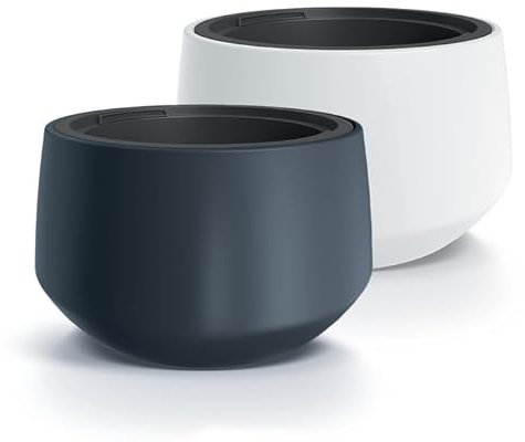 magubo Pflanzkübel Groß Außen - Blumentopf Mit Einsatz, Blumenkübel Aus Kunststoff, Blumentopf Groß Draussen, Übertopf, Blumentopf Groß für Garten und Balkon (MDLHET, ⌀40 cm Anthrazit)