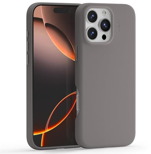 MOFT Snap Case MOVAS for iPhone 16 Pro, Magnetic Premium Vegan Leather Phone Case with Smooth Feeling, Enduring Color Minimalist Protective Case, Taupe