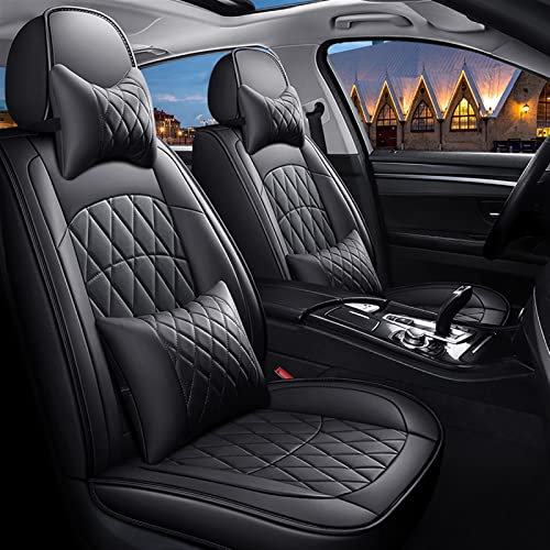DZSGJNOF Auto Schonbezüge Vollständiger Leder-Autositzbezug Für Ford Für Mondeo Für C-max Für Focus Für Taurus Für Mustang Gt Für Territory Für Ranger Für Galaxy Für Kuga(Schwarz,Luxury)