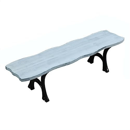 Huangj-0527 Outdoor Bank Outdoor-Parkstuhl, Freizeitstuhl ohne Rückenlehne, geeignet for Veranda, Balkon, Garten, Innenhof Gartenbank(Grigio,120x39x43cm)