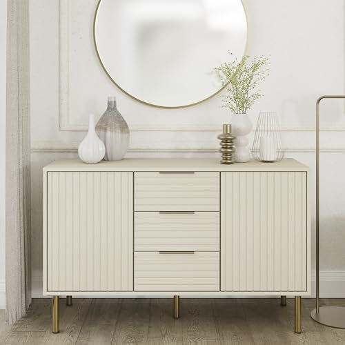 GFW Nervata Sideboard Cabinet Living Dining Room Ivory