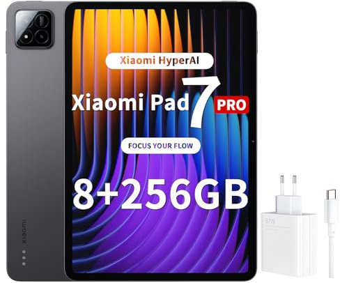 Xiaomi Pad 7 Pro Tablet de 11,2 pulgadas, 8 + 256 GB, pantalla de 3,2 K 144 Hz, Snapdragon 8s Gen 3, batería de 8850 mAh, HyperAI, altavoz cuádruple, experiencia sin costuras, color gris, 120 W