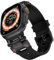 AHGDDA Cinturino in gomma morbida per Apple Watch Ultra 2 1 Band 49mm 45mm 44mm 42mm S10 46mm Bracciale in gomma di lusso per IWatch Series 9 8 7 6 SE 5 Accessori Cinturini per orologi(Black black,42/