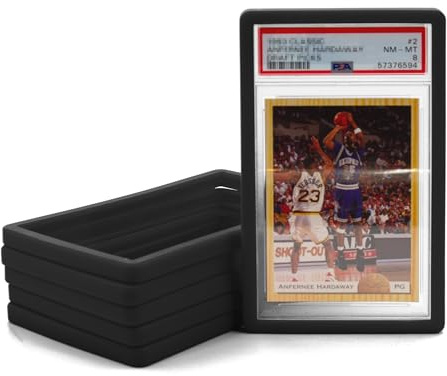 CASEMATIX PSA Slab Bumper Guards 5-Pack Compatible with TCG & Sports PSA Graded Cards, Includes 5 PSA Slab Guard Storage Bumper Protectors (Black)
