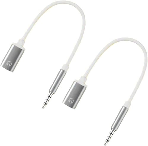Ymhapp 2 Pcs 3.5mm Male to TypeC Female Audio Cable Cord 3.5mm Analog Cable Type-C Converter Earphone Adapter Compatible with MP3 Players, Laptops, Tablets, Smartphone Cables and Adapters (Silver)