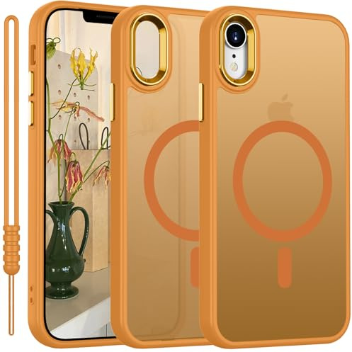YUANDMI für iPhone XR Hülle Kompatibel mit MagSafe, Handyhülle für iPhone XR Magnetisch Leicht Dünn Matte Touch, rutschfest Kratzfest Schutz Stoßfest Hülle Orange