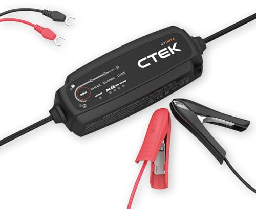 CTEK NXT 5 Smart-Batterieladegerät 12 V, 5 A, kompatibel mit Blei-Säure- und Lithium-Batterien, Rekonditionierungsmodus, AGM-Optimierung, Temperaturkompensation, praktischer Batterie-Wartungsgerät
