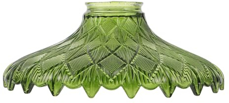 TOYANDONA Grüner Vintage Glaslampenschirm aus Glas mit 45mm Öffnung für E26 E27 Fassungen Gleichmäßige Beleuchtung und Einfache Wartung für Wohnzimmer und Wände
