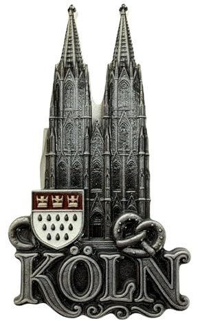 Kühlschrankmagnet Souvenir – Kölner Dom Motiv (Schwarz/Grau) – Reiseandenken Mitbringsel & Geschenkidee – Köln