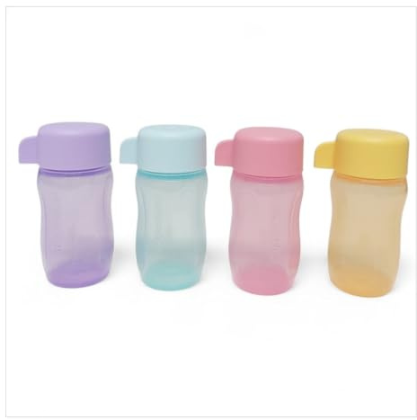 Tupperware To Go Eco 90ml Mini Trinkflasche mit Drehverschluss Vitamin Shot Ecoeasy 4er Eco 90ml bunt lila orange türkis lachs Set