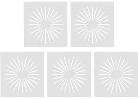Beavorty Pochoirs de Dessin Creux pour Peinture sur Tissu, 10 Pièces en Plastique Blanc, Motif Soleil, pour Projets DIY et Dessin Garçon et Filles