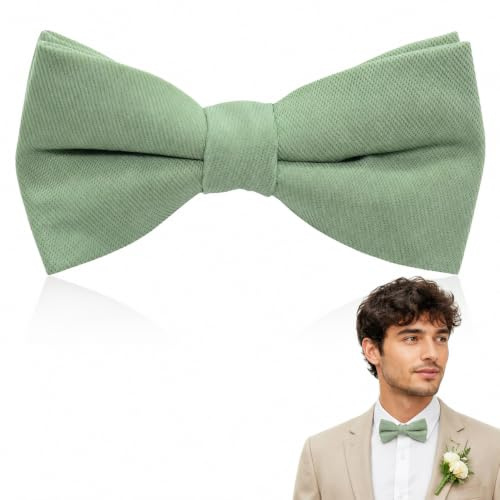 JOVYTH Papillon Uomo Verde Salvia Regolabile, Elegante Farfallino in Tessuto Sergato per Matrimonio, Cerimonie, Feste ed Eventi Formali, Accessorio Unisex