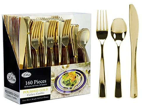 Lillian Tablesettings Kunststoffbesteck, volle Größe, 160 Stück