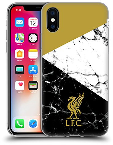 Head Case Designs Offizielle Liverpool Football Club Liver Bird Gold Marmor Gelhülle [Militärischer Schutzgrad] Kompatibel Mit Apple iPhone X/iPhone XS Und Kompatibel Mit MagSafe