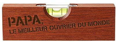 Casa Vivente Outil 2en1 avec Ouvre-bouteille et Niveau à Bulle, Gravure pour Papa, Meilleur Ouvrier du Monde