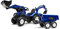 Falk Tractopelle mit Pedalen New Holland mit Bagger und Kippanhänger – ab 3 Jahren Schaufel vorne und Gelenke – Schaukelanhänger – Drehsitz – 3090 W