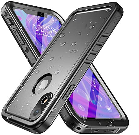 SPORTLINK Cover per iPhone XR Impermeabile - 360 Gradi Full Body Armor Protettiva Case [IP68 Waterproof] [6FT Antiurto] Custodie Antipolvere Subacquea con Fotocamera/Schermo Protezione (Nero)