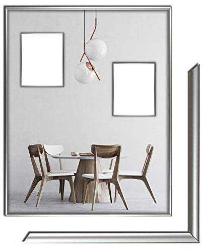 myposterframe Atlas Bilderrahmen 60 x 85 cm Kunststoff 85 x 60 cm Silber mit Kunstglas klar 1 mm