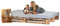 sunnypillow 140x200 cm Palettenbett aus Holz Holzbett Massivholzbett Bett aus Paletten Palettenmöbel Geflammt Vintage europalette 80 90 100 120 140 160 180 200 220 240 x 200 cm