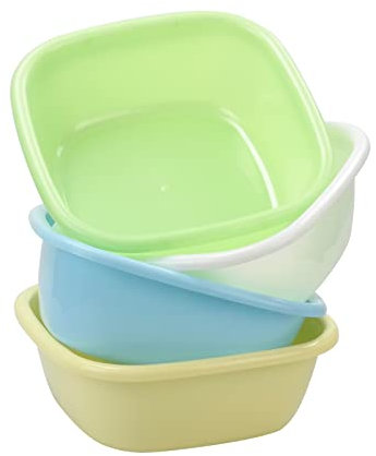 Kiddream Set of 4 Colored Small Washing Up Bowls, Plastic Washing Basin