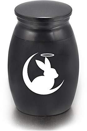 YFCTLM Gravierte Kleine Andenken-Geschenk Ashes for Tiere Hund Einäscherung Urn Casket Keine Deformation Funeral Vögel Kaninchen Container Mini (Color : Black b, Size : 16x25mm)