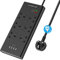 Surge Protected Extension Lead 3M, AUOPLUS 6 Way Power Strip with 4 USB Slots(3250W/13A), Multiple Plug Extension Socket with 3 Metre Long Cable, Wall Mountable Extension Cord for Home Office