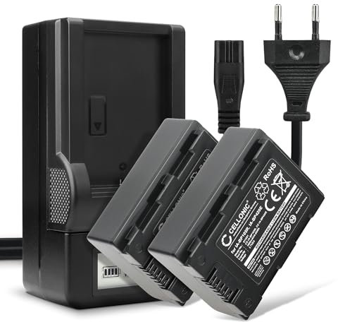 CELLONIC, Batterie pour Caméra, Compatible avec Samsung IA-BP210E, HMX-F90, HMX-H300, HMX-S10 (3.7V, 1800mAh) 2 Pièces + Chargeur