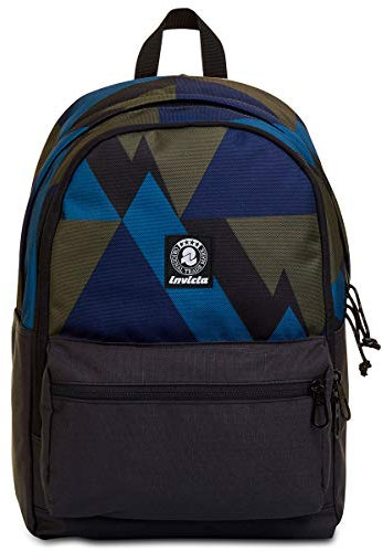 INVICTA BARLY Rucksack aus nachhaltigem Stoff, Praktisch & Unisex, kompakt, Büro, Reise, Arbeit, Studium, Backpack, Daypack, italienisches Design, braun/blau