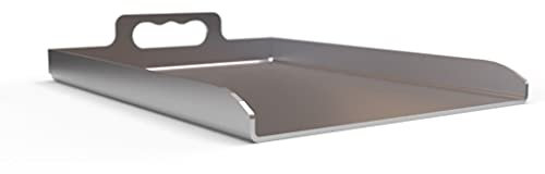 Steelbutze Edelstahl Grillplatte | 30 x 40 cm | BBQ Grillschale Plancha rostfrei | verzugsfrei | universal rechteckig und massiv | Grillblech für Holzkohle und Gas