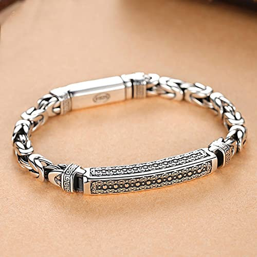CXWK Bijoux en Argent Bracelet Homme personnalité Paix Motif rétro Hipster clé Motif Boucle Cadeau Accessoire